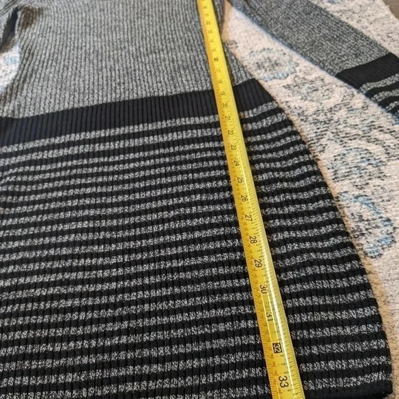 NWT By & by neck Gray/Black Stripe Sweater Dress Size Small - Picture 4 of 7